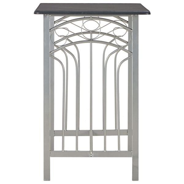 vidaXL Бар комплект от 3 части, дърво и стомана, черен