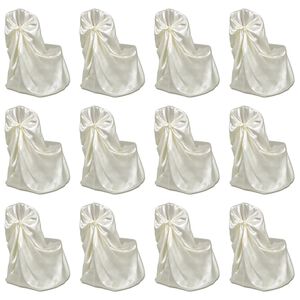 vidaXL Сватбени калъфи за столове, 12 бр, кремави