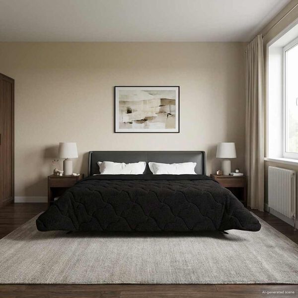 vidaXL Пълно годишно юрганче Патичено Черно 200 x 220 cm