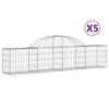 vidaXL Габионни кошници арка 5 бр 200x30x40/60 см поцинковано желязо