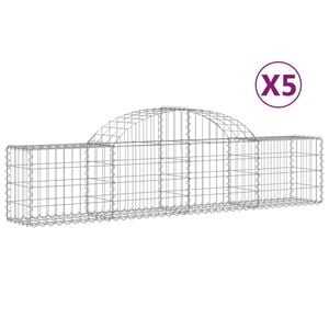 vidaXL Габионни кошници арка 5 бр 200x30x40/60 см поцинковано желязо