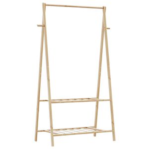 vidaXLL Закачалка за дрехи с рафтове 96x45,5x150,5 cm Бамбук