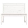 vidaXL Градинска пейка, бяла, 109 см, борово дърво масив