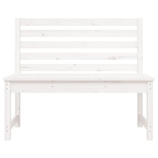 vidaXL Градинска пейка, бяла, 109 см, борово дърво масив