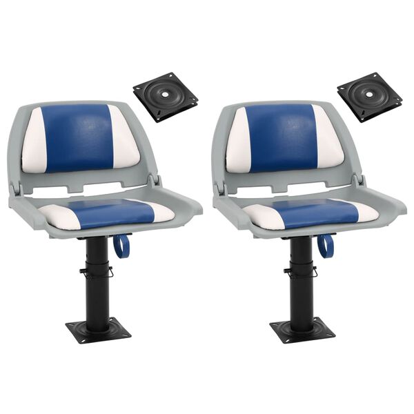 vidaXL Седалки за лодки 2 бр стойки регулируема височина 360&deg; въртене