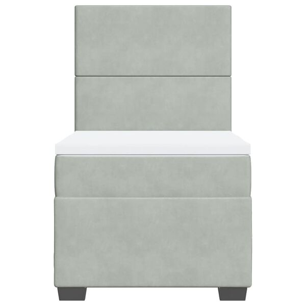 vidaXL Боксспринг легло с матрак, светлосиво, 80x200 см, кадифе