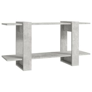 vidaXL Библиотека, бетонно сива, 100x30x51 см, инженерно дърво