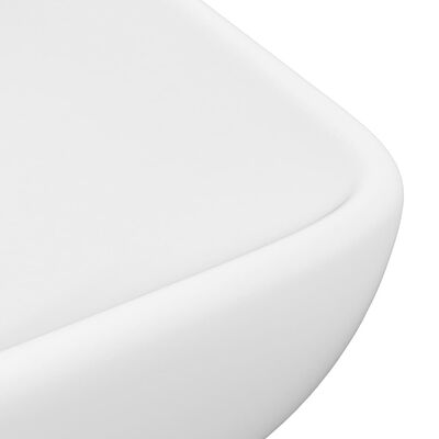 vidaXL Луксозна правоъгълна мивка матово бяла 71x38 см керамика