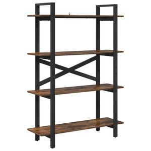 vidaXL Рафт за книги 4 нива 100 x 33,5 x 140 см Инженерна дървесина