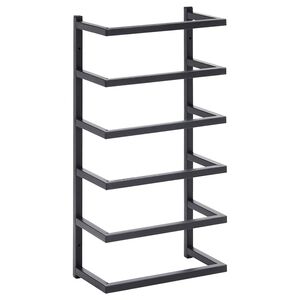vidaXL Поставка за кърпи, черна, 24x12x48 см, стомана