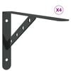 vidaXL Скоби за рафт 4 бр 30x2,5x15,5 см черен неръждаема стомана