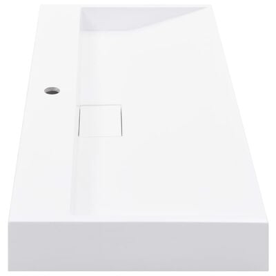 vidaXL Мивка, 100x46x11 см, минерална/мраморна отливка, бяла