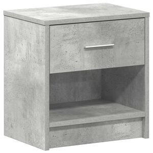 vidaXL Нощно шкафче с чекмедже, бетонно сиво, 39x28x41 см