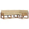 vidaXL Комплект дивани за открито 4 pcs Натурален и Бежов