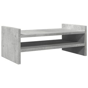 vidaXL Поставка за монитор, бетонно сива, 50x27x20 см, инженерно дърво