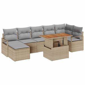 vidaXL Градински Софа Комплект 8 pcs Бежово и сиво