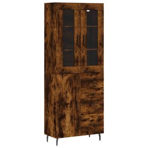 vidaXL Висок шкаф, опушен дъб, 69,5x34x180 см, инженерно дърво