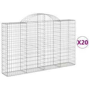 vidaXL Габионни кошници арка 20 бр 200x30x120/140см поцинковано желязо