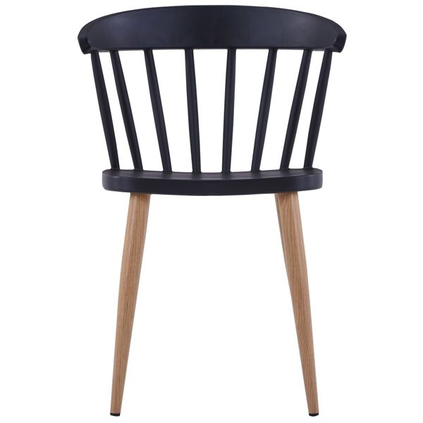 vidaXL Трапезни столове, 2 бр, черни, пластмаса