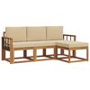 vidaXL Комплект дивани за открито 4 pcs Натурален и Бежов
