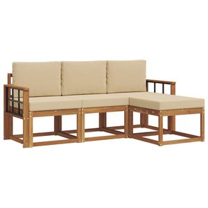 vidaXL Комплект дивани за открито 4 pcs Натурален и Бежов