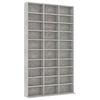 vidaXL Етажерка за компактдискове сива 102x16x177,5 см инженерно дърво