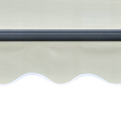 vidaXL Прибиращ се сенник, сензор за вятър и LED, 300x250 см, кремав