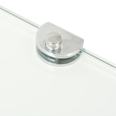 vidaXL Ъглови рафтове, 2 бр, прозрачно стъкло с държачи хром, 35x35 см