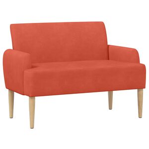 vidaXL Двуместен диван с копчета Червено оранжево 116 x 67 x 81 см