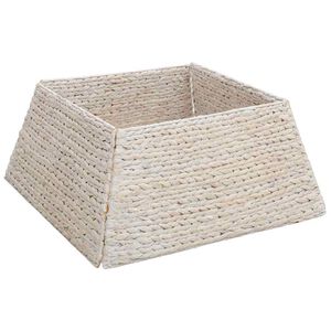 vidaXL Коло за коледно дърво Квадратна Бяло 60 x 60 x 28 см