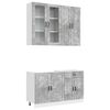 vidaXL Кухненски единица PORTO 4 pcs Бетонно сиво Инженерна дървесина
