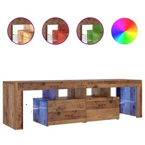 vidaXL ТВ шкаф с LED осветление, 140x36,5x40 см, инженерно дърво
