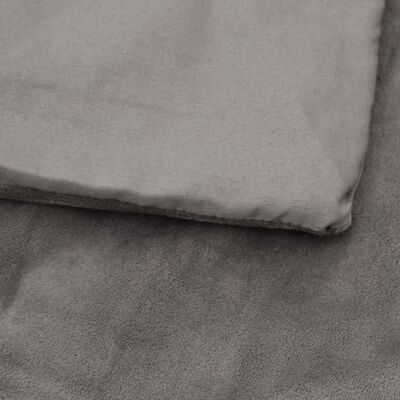 vidaXL Утежнено одеяло с плик, сиво, 135x200 см, 6 кг, плат