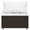 vidaXL Градински средни дивани с възглавници, 2 бр, кафяви, полиратан