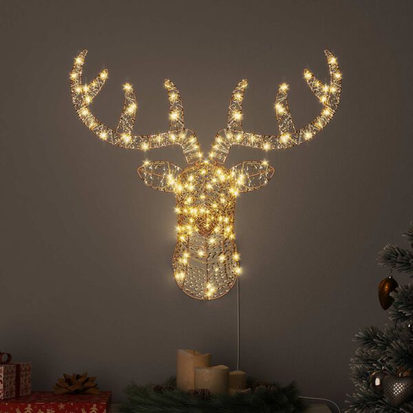 vidaXL Дядо Коледа, който дърпа шейна Топло бяло PET