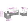 vidaXL Градински комплект с възглавници, 7 части, светлосив полиратан
