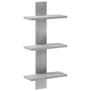 vidaXL Стенен рафт Бетонно сиво 30 x 13.5 x 64.5 cm
