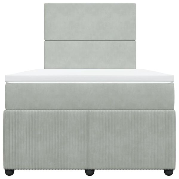 vidaXL Боксспринг легло с матрак, светлосива, 120x190 см, кадифе