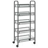 vidaXL Кухненска количка на 5 нива, черна, 46x26x105 см, желязо
