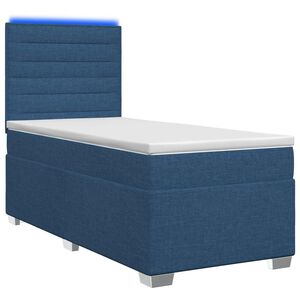 vidaXL Континентално легло с матрак Синьо 80 x 200 cm Текстил