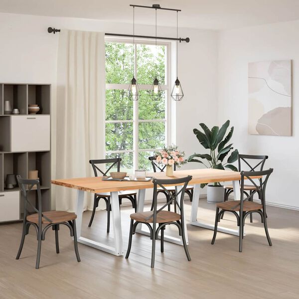 vidaXL Крака за трапезна маса, V-образни, 3 бр., бели, 100 x (72-73,3) см, стомана