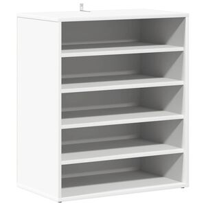 vidaXL Шкаф за обувки, бял, 60x35x70 см, инженерно дърво
