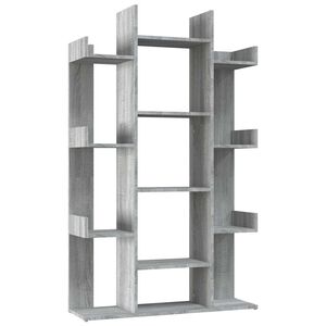 vidaXL Библиотека, сив сонома, 86x25,5x140 см, инженерно дърво
