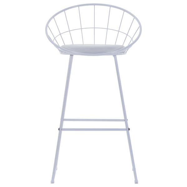 vidaXL Бар столове, 2 бр, бели, изкуствена кожа