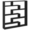 vidaXL Стенен кубичен рафт, 7 отделения, черен, инженерно дърво