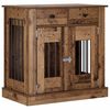 vidaXL Мебели за кучешка клетка Старо дърво 80 x 47,5 x 80 см