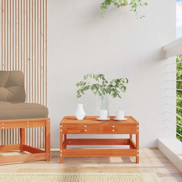 vidaXL Градинска поставка за крака Масивна боровина Восъчен Кафяв