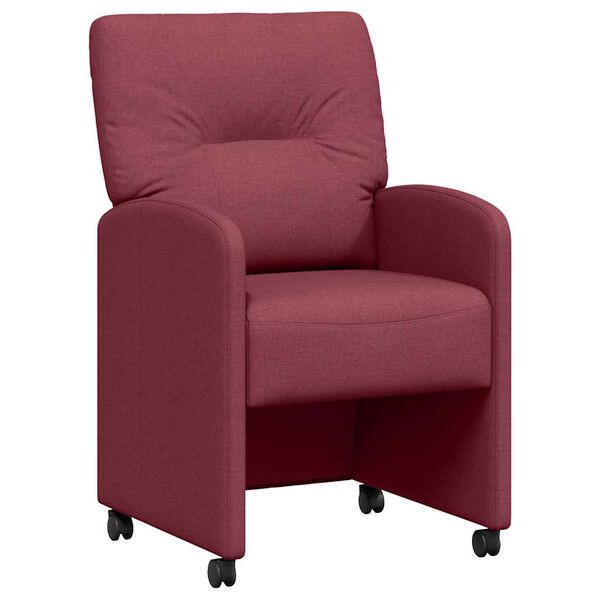 vidaXL Столове с Колела 2 pcs виненочервен 57 x 67 x 95 см текстил