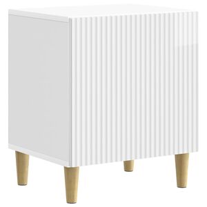 vidaXL Нощен шкаф Бял гланц 43 x 34,5 x 50 см Инженерна дървесина
