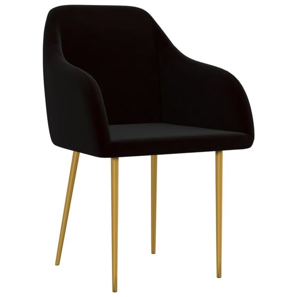 vidaXL Трапезни столове, 4 бр, черни, кадифе